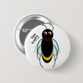 Bee Happy - Lächelnde Biene Button (Vorne & Hinten)