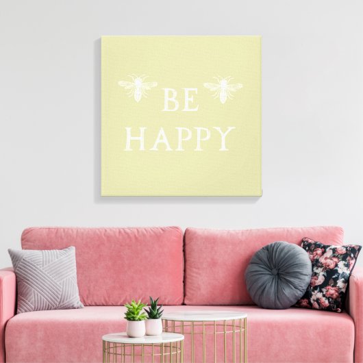 Bee Happy Leinwanddruck (Insitu (Wohnzimmer))