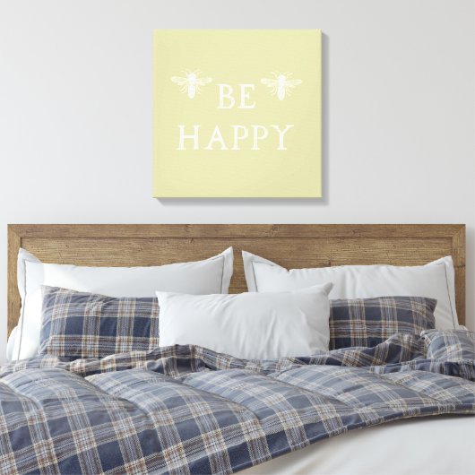 Bee Happy Leinwanddruck (Insitu (Schlafzimmer))