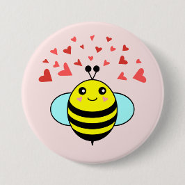 Bee Happy Liebe Herz Button