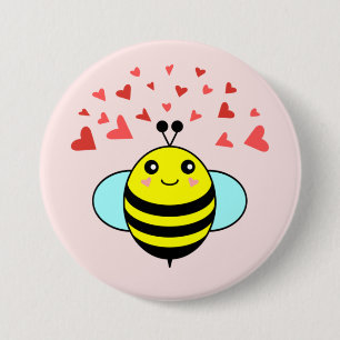 Bee Happy Liebe Herz Button