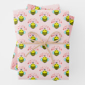 Bee Happy Liebe Herz Geschenkpapier Set (Beispiel)