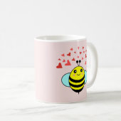 Bee Happy Liebe Herz Kaffeetasse (VorderseiteRechts)