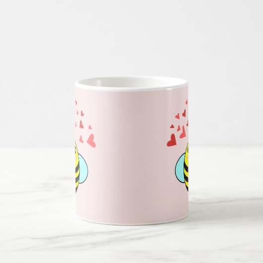 Bee Happy Liebe Herz Kaffeetasse (Mittel)