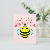 Bee Happy Liebe Herz Postkarte (Stehend Vorderseite)