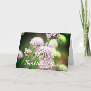 Bee Happy Lila Diagonal Allium Blume denken Karte