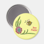 Bee Happy Magnet (Vorderseite/Rückseite)