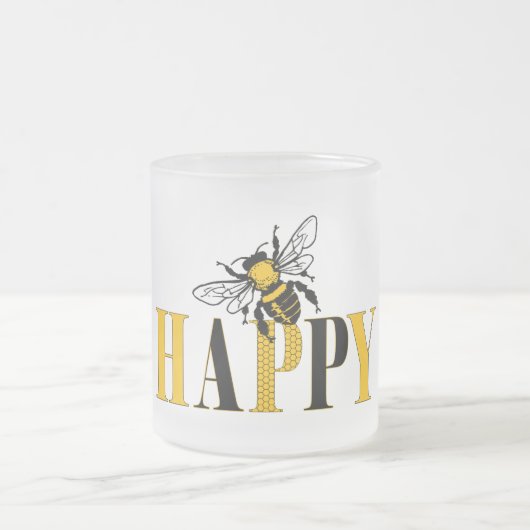Bee Happy Mattierte Tasse (Mittel)