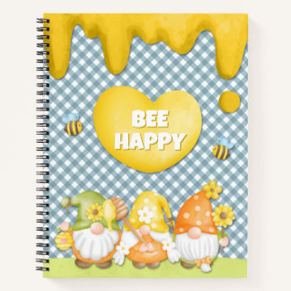 Bee Happy mit Honey Blume Gnomes Notizblock