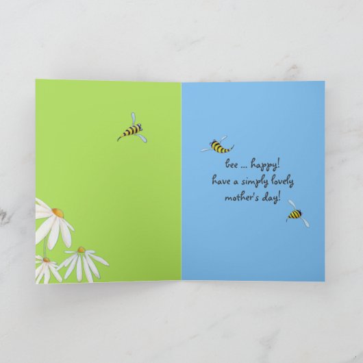 Bee Happy Mother's Day Card Karte (Innenseite)