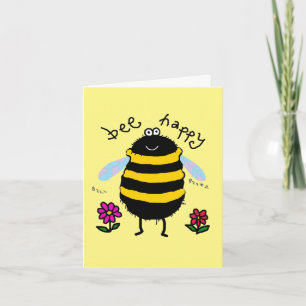 Bee Happy Niedlich Personalisiert Card Karte