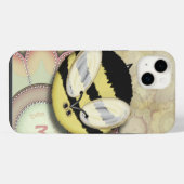 Bee Happy Personalisiert Monogram iPhone Hülle (Rückseite (Horizontal))