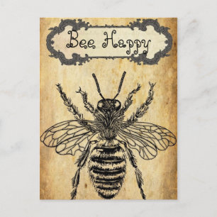 Bee Happy Personalisiert Postcard Postkarte