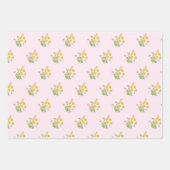 Bee Happy Pink Wildblume Geschenkpapier Set (Vorderseite 2)