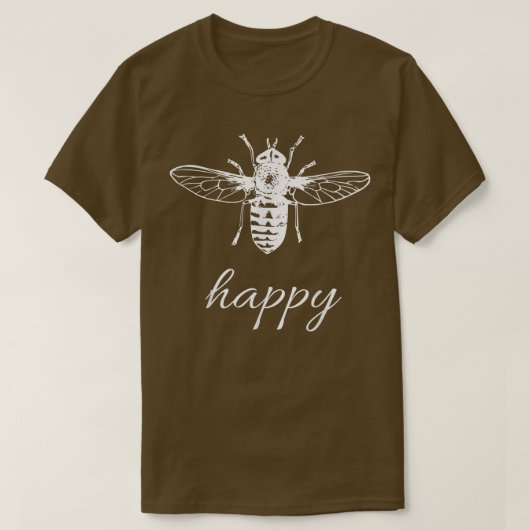 Bee Happy Playful Vintage Graphic Tee Design (Design vorne)
