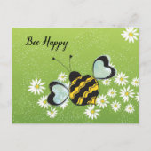 Bee Happy Postcard Postkarte (Vorderseite)