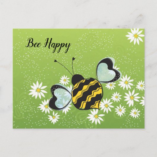Bee Happy Postcard Postkarte (Vorderseite)