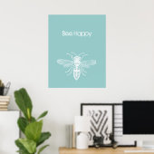 Bee Happy Poster (Heimbüro)