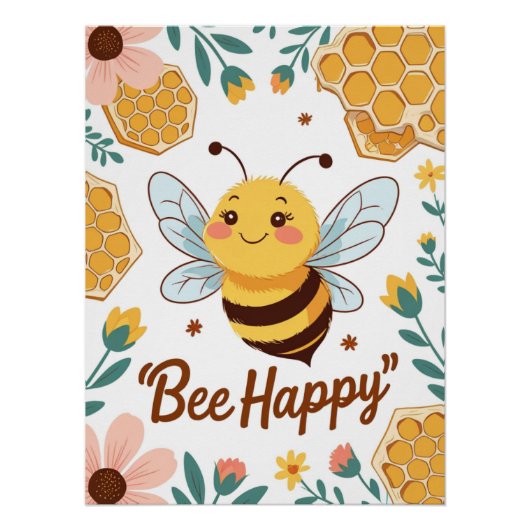 Bee Happy Poster (Vorderseite)
