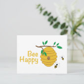 Bee Happy Postkarte (Stehend Vorderseite)
