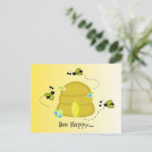 Bee Happy Postkarte (Stehend Vorderseite)