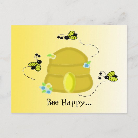 Bee Happy Postkarte (Vorderseite)