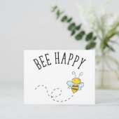 Bee Happy Postkarte (Stehend Vorderseite)