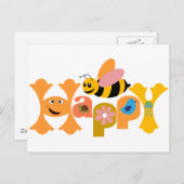 Bee Happy Postkarte (Vorne/Hinten)