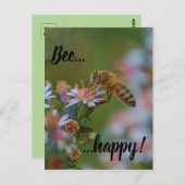 Bee Happy Postkarte (Vorne/Hinten)