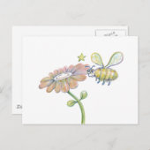 Bee Happy Postkarte (Vorne/Hinten)