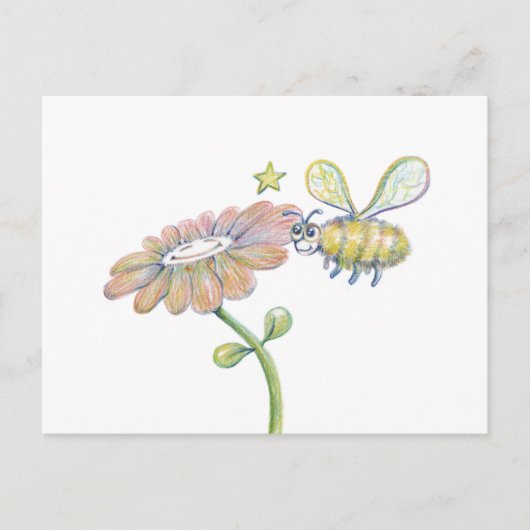 Bee Happy Postkarte (Vorderseite)