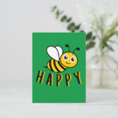 Bee Happy Postkarte (Stehend Vorderseite)