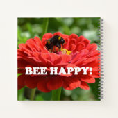 Bee Happy Red Blume Notizblock (Rückseite)
