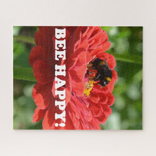 Bee Happy Red Blume Puzzle (Horizontal)