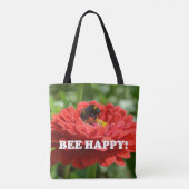 Bee Happy Red Blume Tasche (Rückseite)