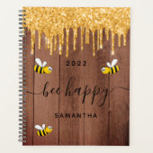 Bee happy rustic Hummel braune Scheune Wand 2021 Planer (Vorderseite)