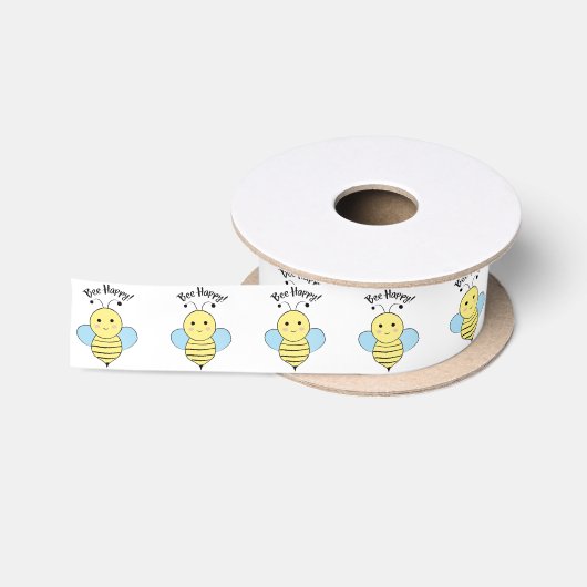 Bee Happy Satinband (Spule)