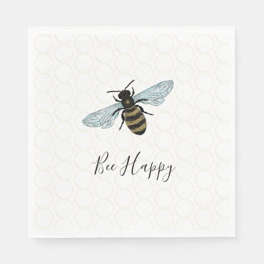 Bee Happy Serviette (Vorderseite)