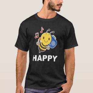Bee Happy Smile Gesicht Niedlich glücklichen Fried T-Shirt