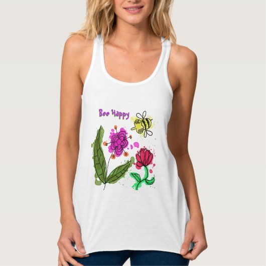 Bee Happy Tank Top (Vorderseite)