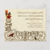 Bee Happy Vintag - Empfang Einladung (Rückseite)