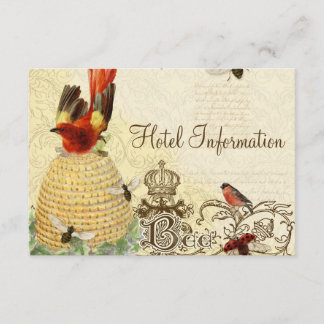 Bee Happy Vintag - Hotel Information Card Begleitkarte