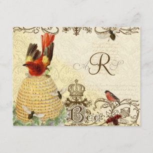 Bee Happy Vintage - Antwortkarte zur RSVP-Anfrage RSVP Karte