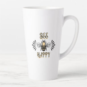 Bee Happy   Vintage Farben Honigbiene Milchtasse