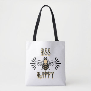 Bee Happy Vintage Farben Honigbiene Tasche