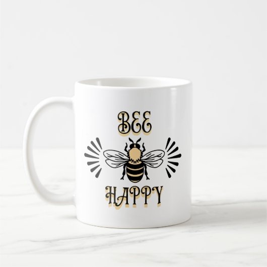 Bee Happy | Vintage Honigbiene Kaffeetasse (Links)