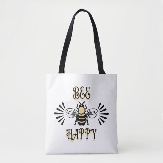 Bee Happy | Vintage Honigbiene Tasche (Vorderseite)