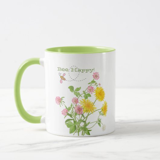 Bee Happy Wildblume Tasse (Links)