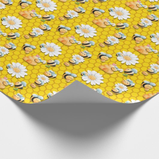 Bee Happy Wrapping Paper Geschenkpapier (Ecke)