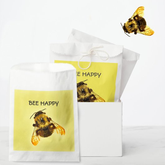 Bee Happy Yellow BumblebeGelb Geschenktütchen